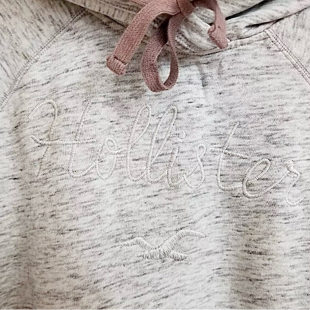 Hollister Pullover Hoodie Women’s Size Large Embroidered Logo – Heather Grey - Picture 2 of 5